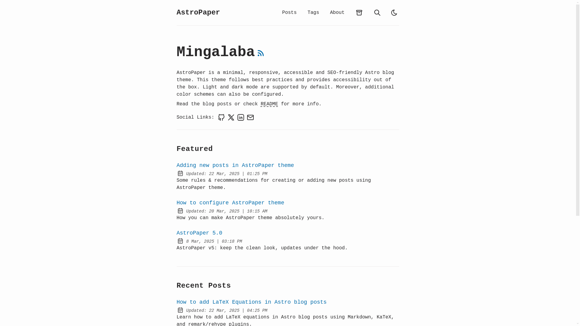 website screenshot of https://astro-paper-blog-test.pages.dev/