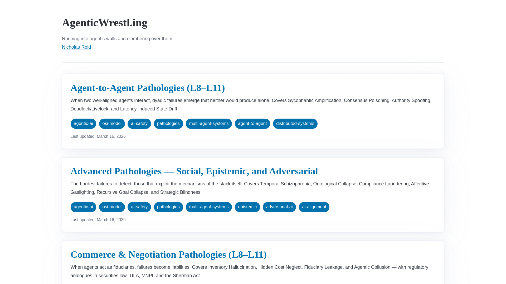 website screenshot of https://agenticwrestl.ing/