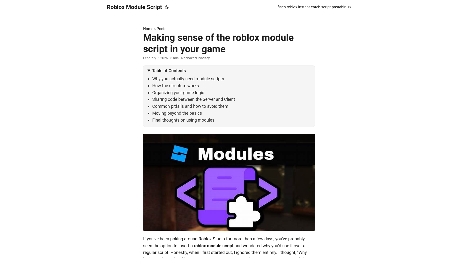 website screenshot of https://roblox-module-script.pages.dev/