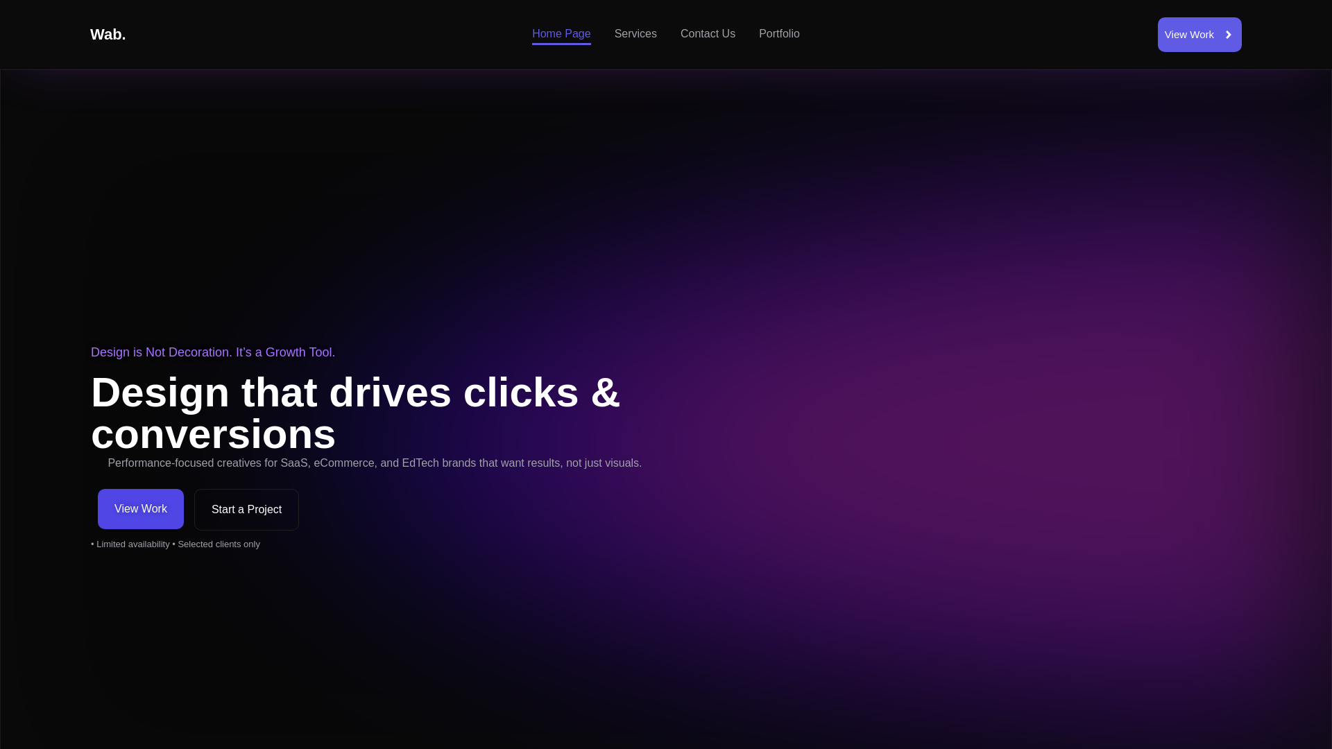 website screenshot of https://wabsstudio.com