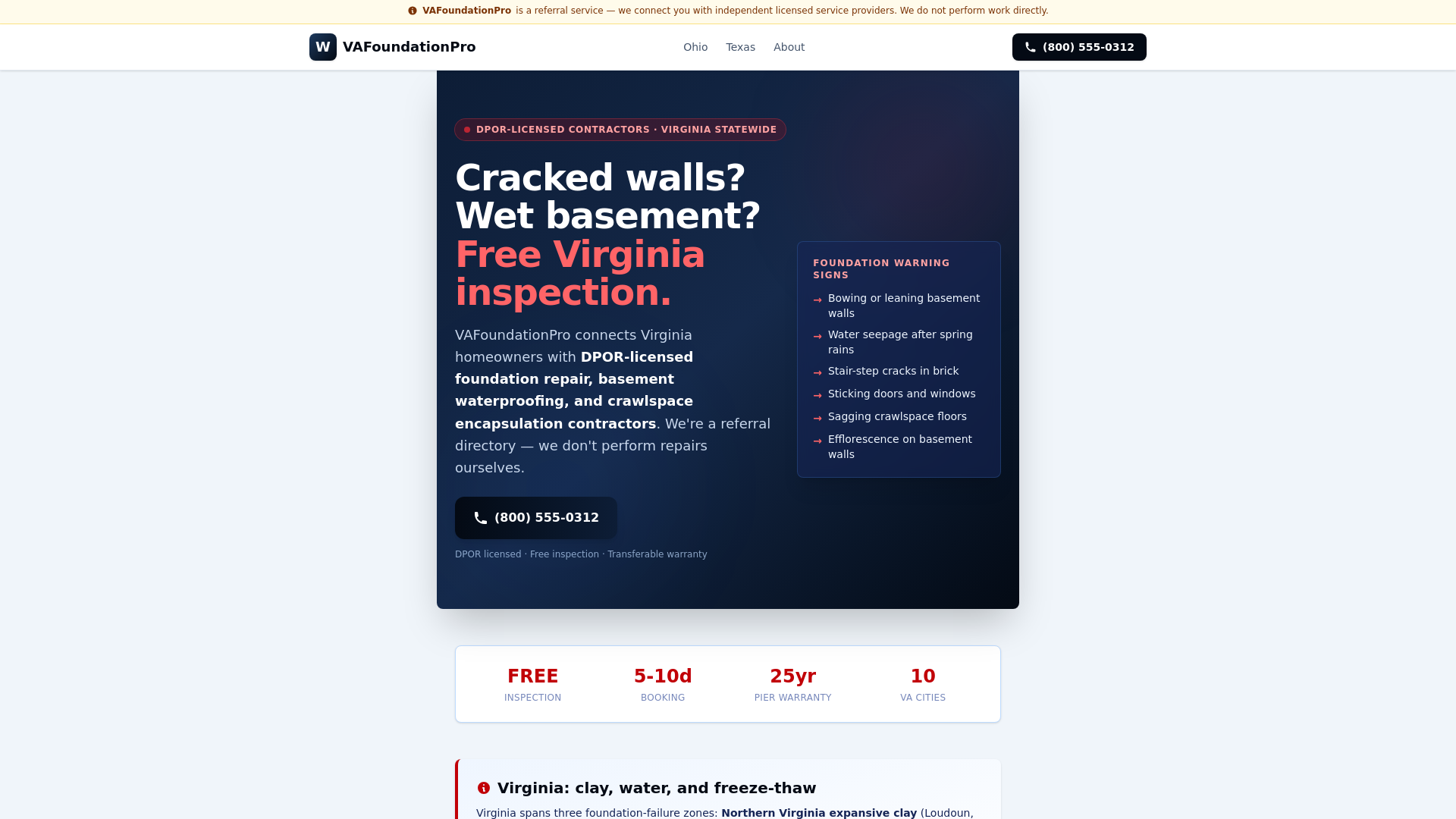 website screenshot of https://va-foundation-pro.pages.dev/
