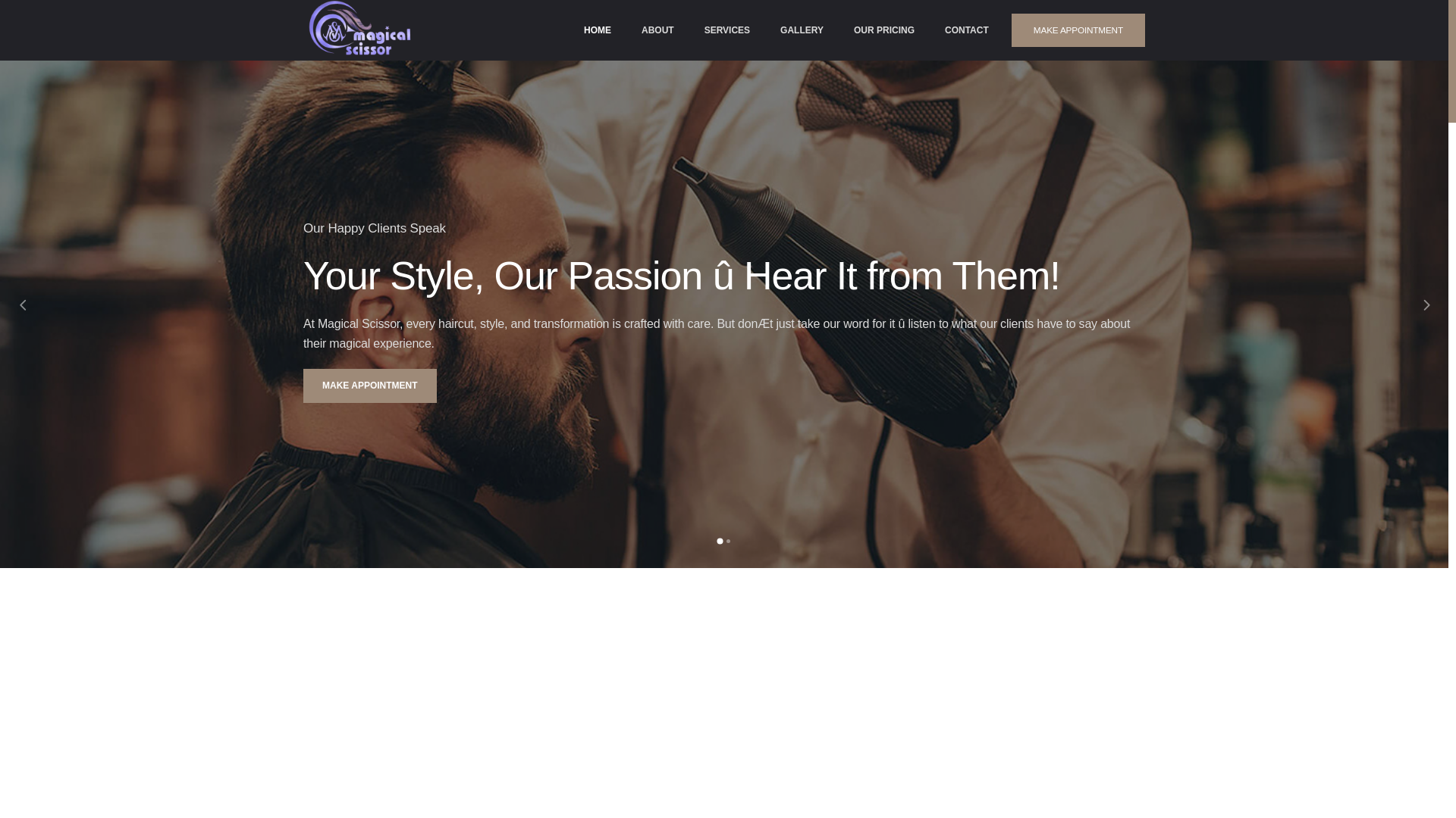 website screenshot of https://magicalscissor.in/