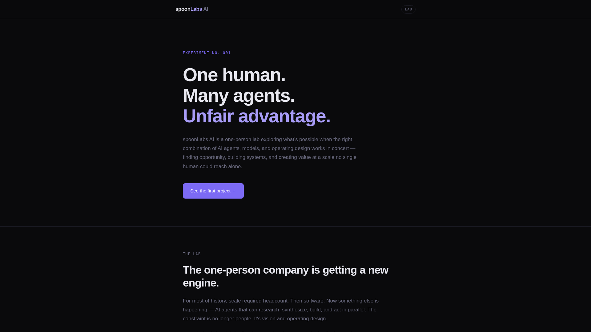 website screenshot of https://spoonlabs.ai/