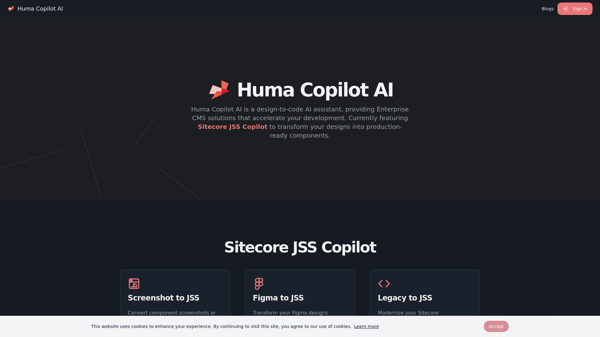 website screenshot of https://humacopilot.dev/