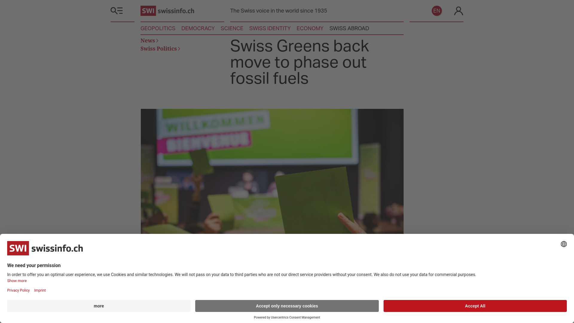 website screenshot of https://www.swissinfo.ch/eng/swiss-politics/swiss-greens-back-move-to-phase-out-fossil-fuels/91142167