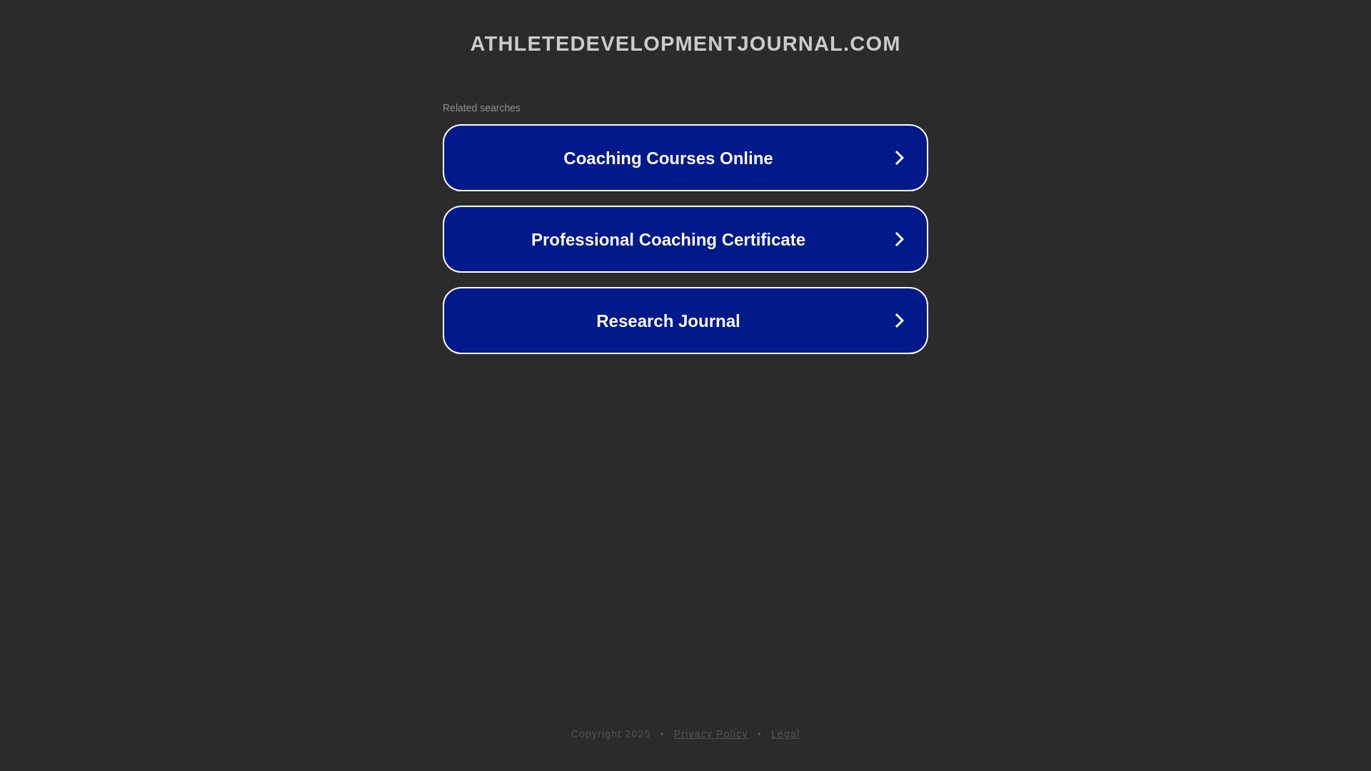 website screenshot of https://athletedevelopmentjournal.com/