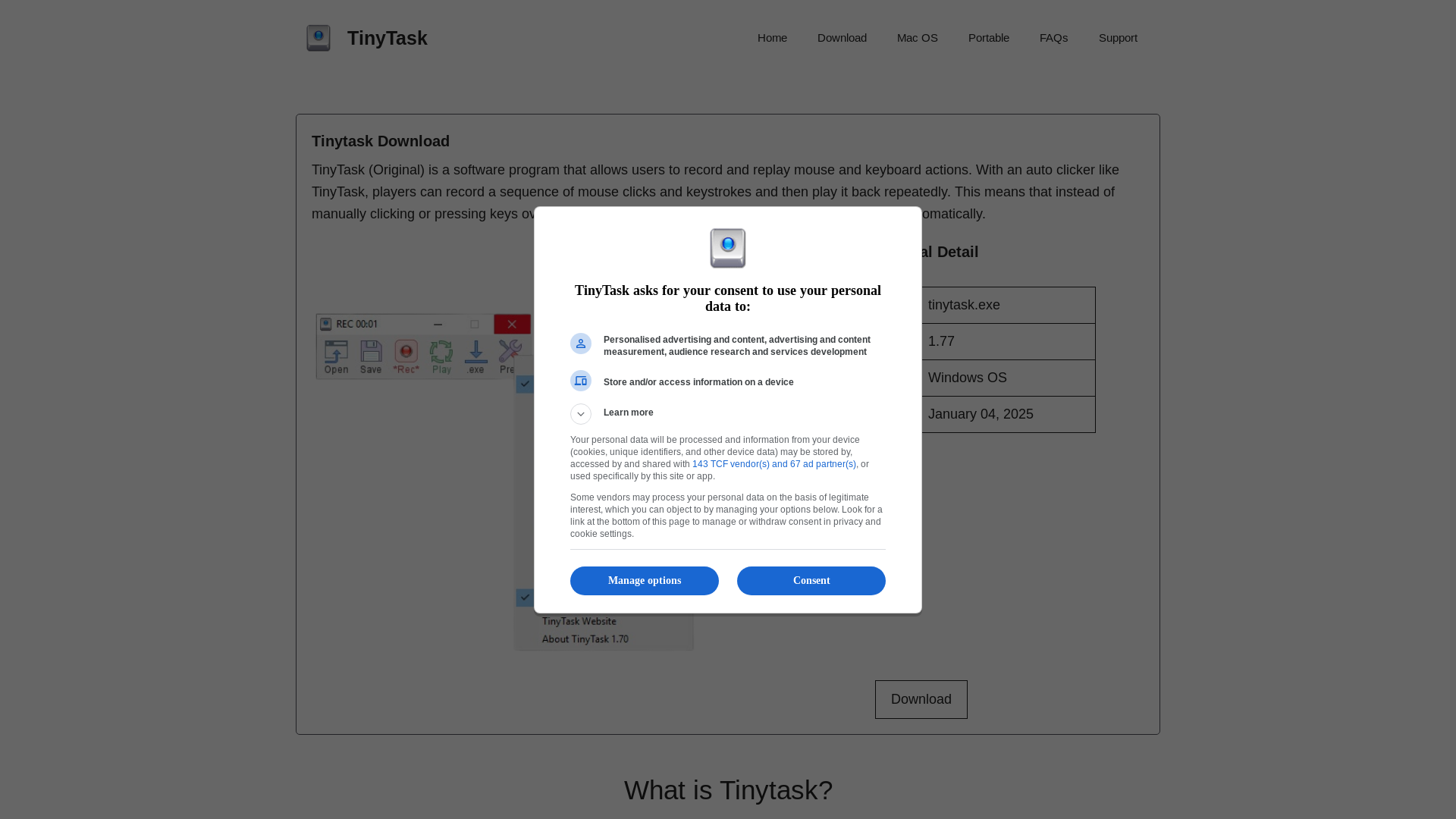 website screenshot of https://thetinytask.com/