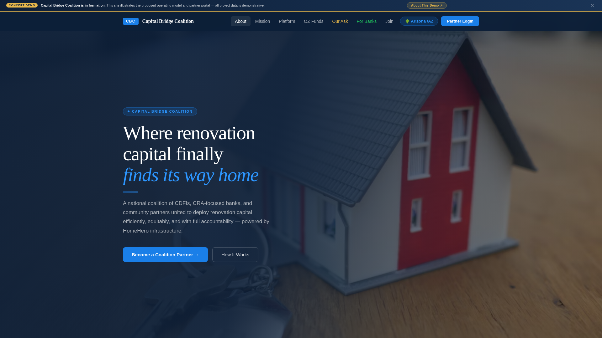 website screenshot of https://capbridgecoalition.org/