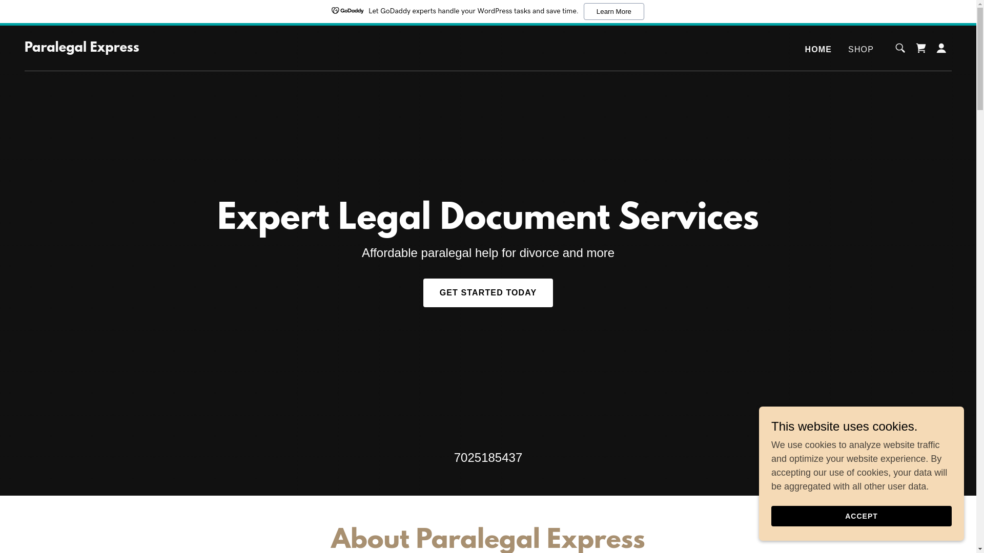 website screenshot of https://paralegalexpresslv.com/