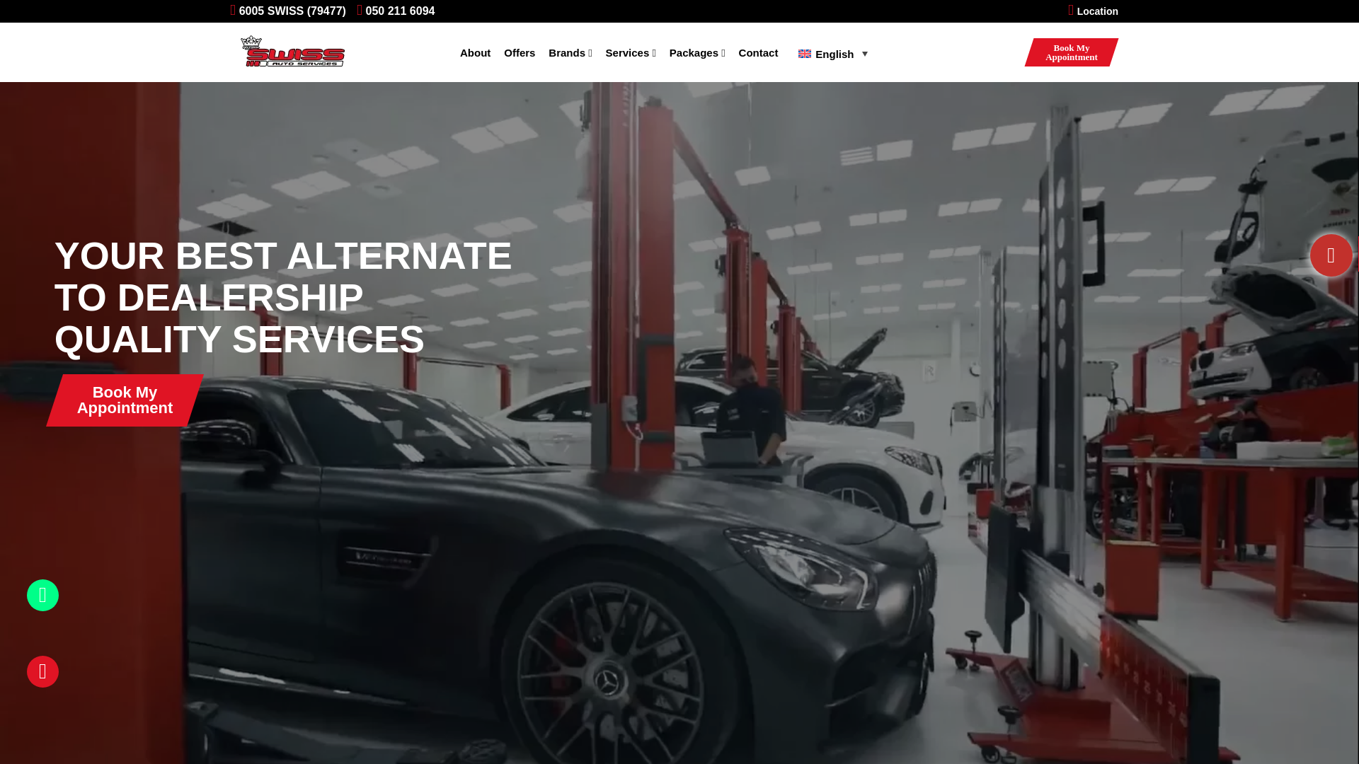 website screenshot of https://swissauto.ae/