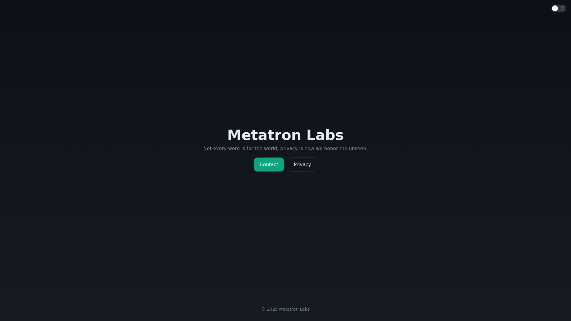 website screenshot of https://metatron-labs-site.pages.dev/