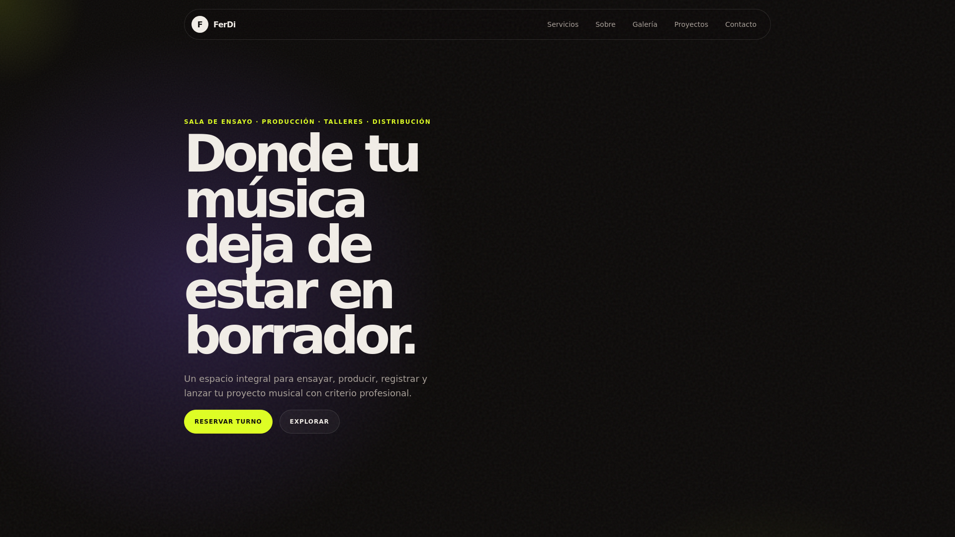 website screenshot of https://ferdiestudio.pages.dev/