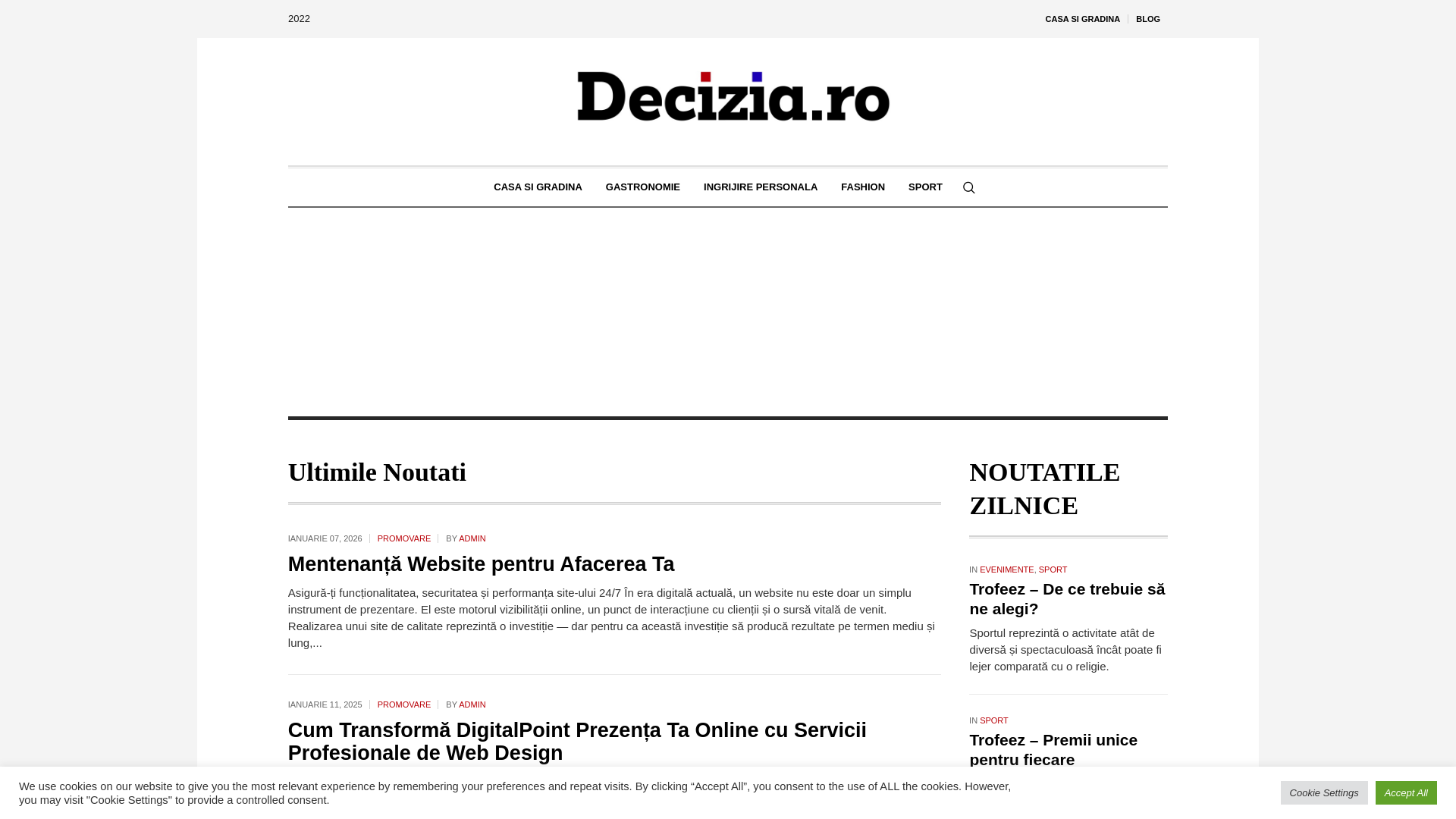 website screenshot of https://decizia.ro/