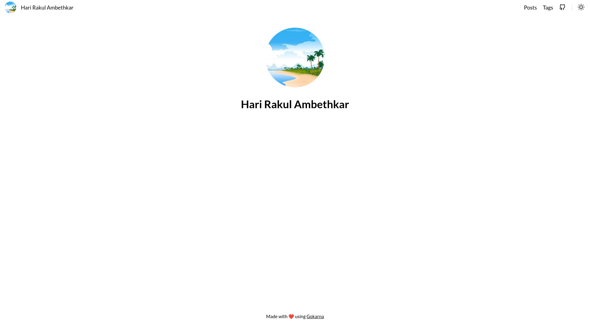 website screenshot of https://harirakul.pages.dev/