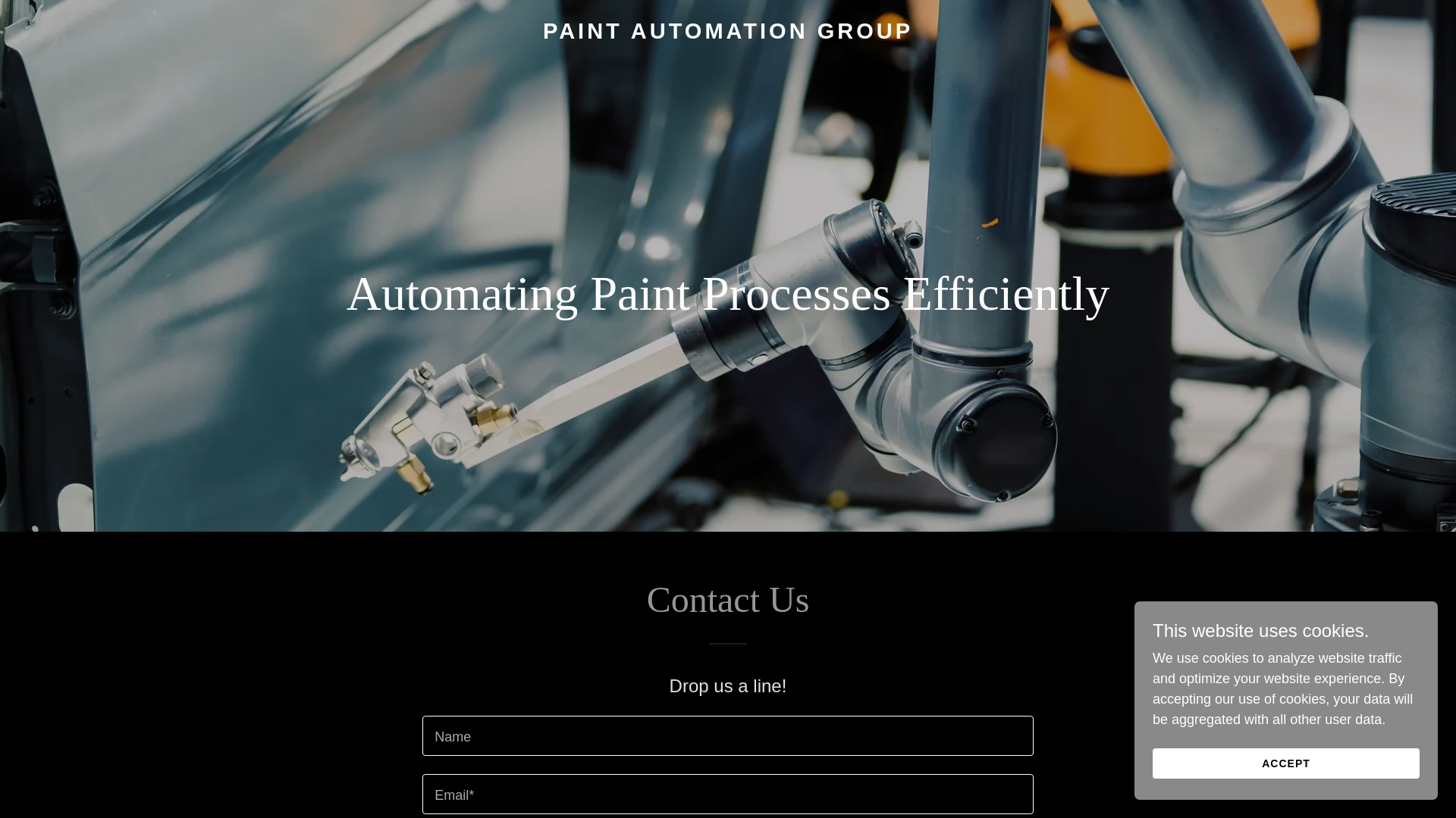 website screenshot of https://paintautomationgroup.com/