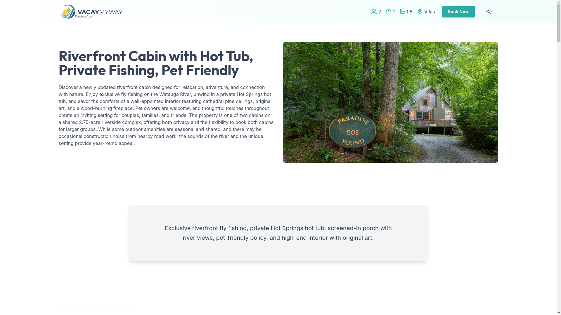 website screenshot of https://wataugafishing.house/