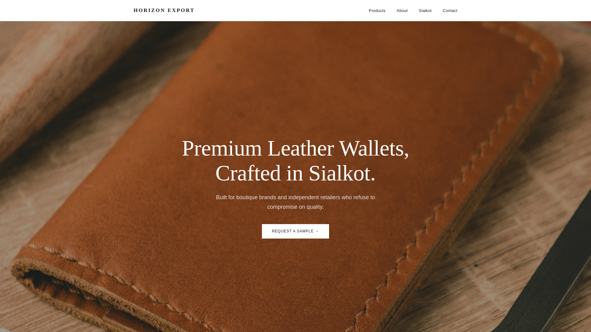 website screenshot of https://horizonexport.org/