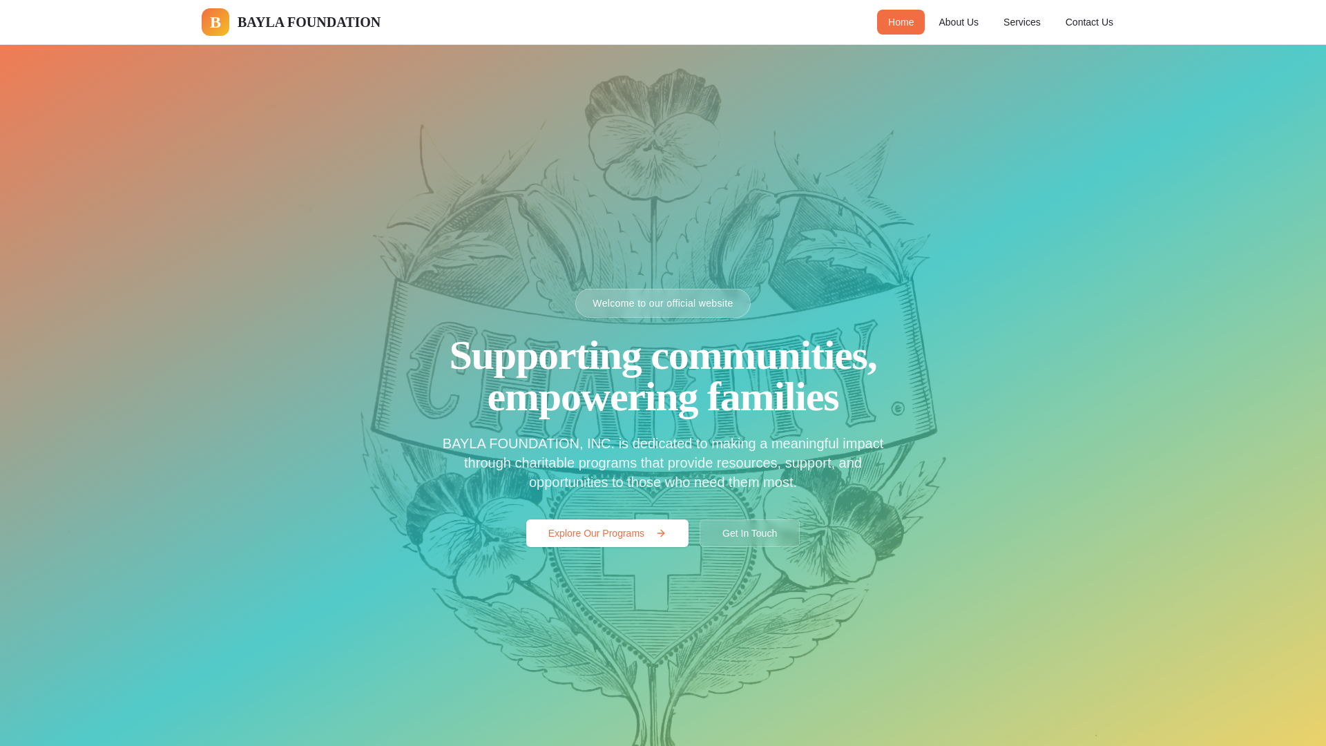 website screenshot of https://baylafoundation.asia/