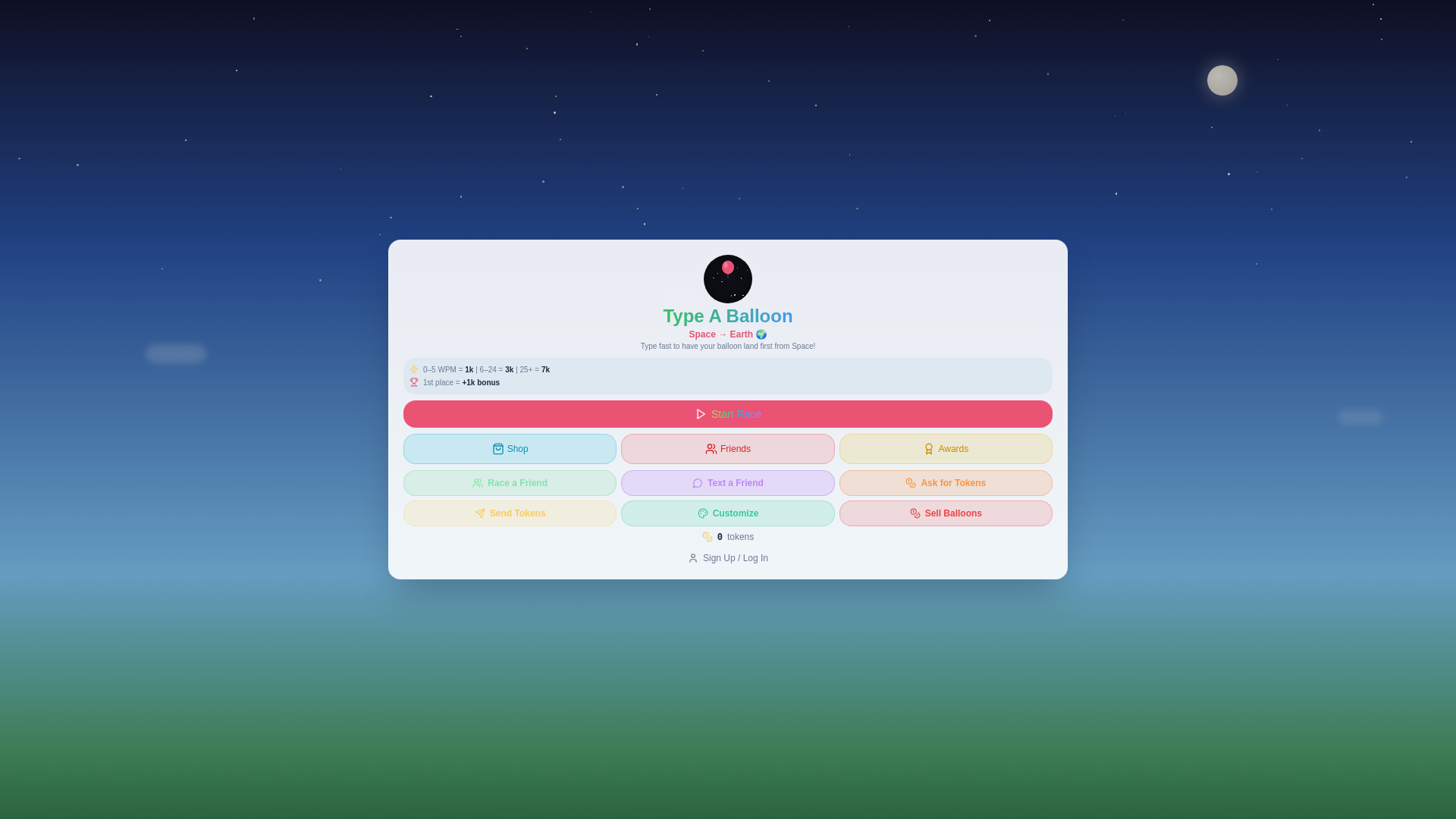 website screenshot of https://typeaballoon.com/
