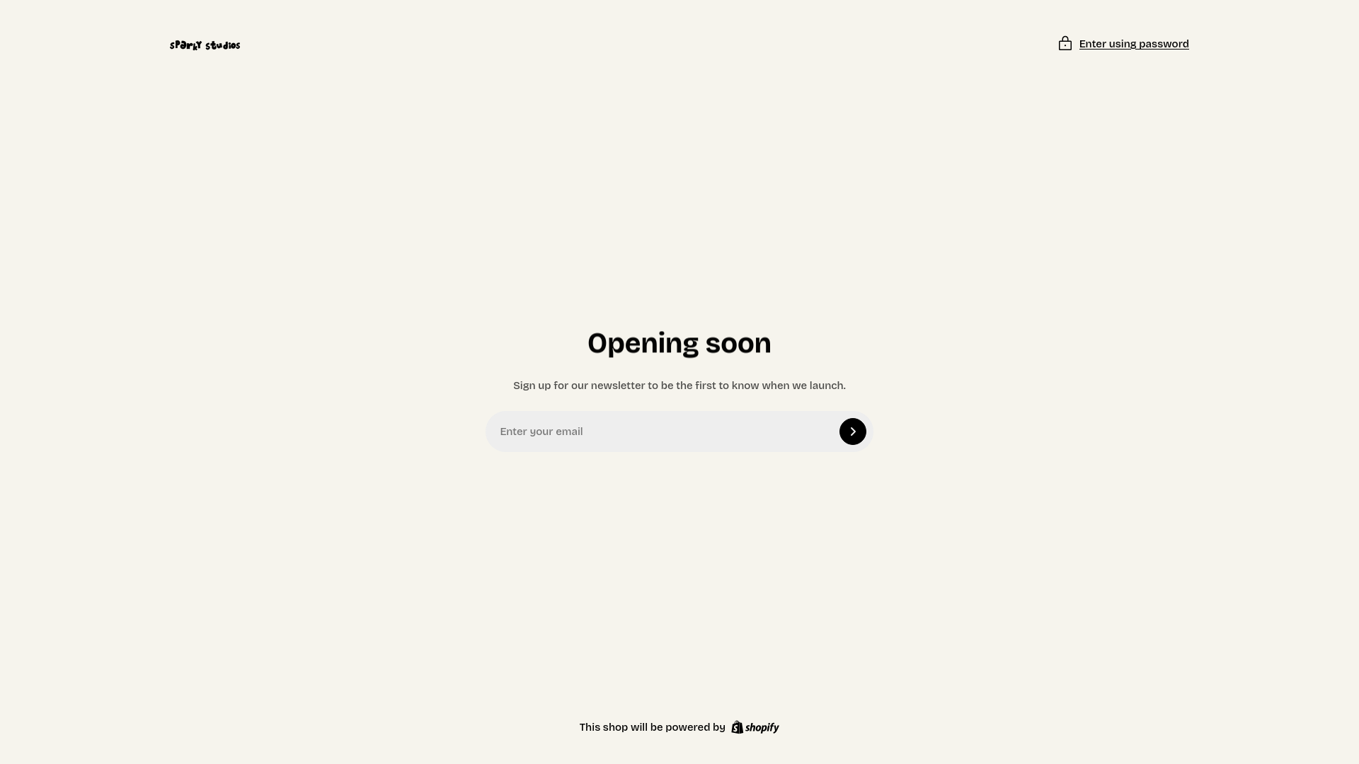 website screenshot of https://sparkystudios.shop/