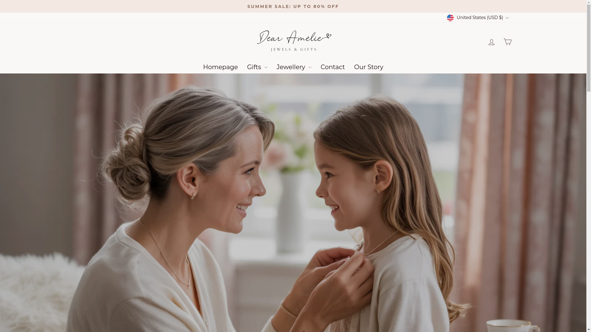 website screenshot of https://dear-ameliejewels.com/