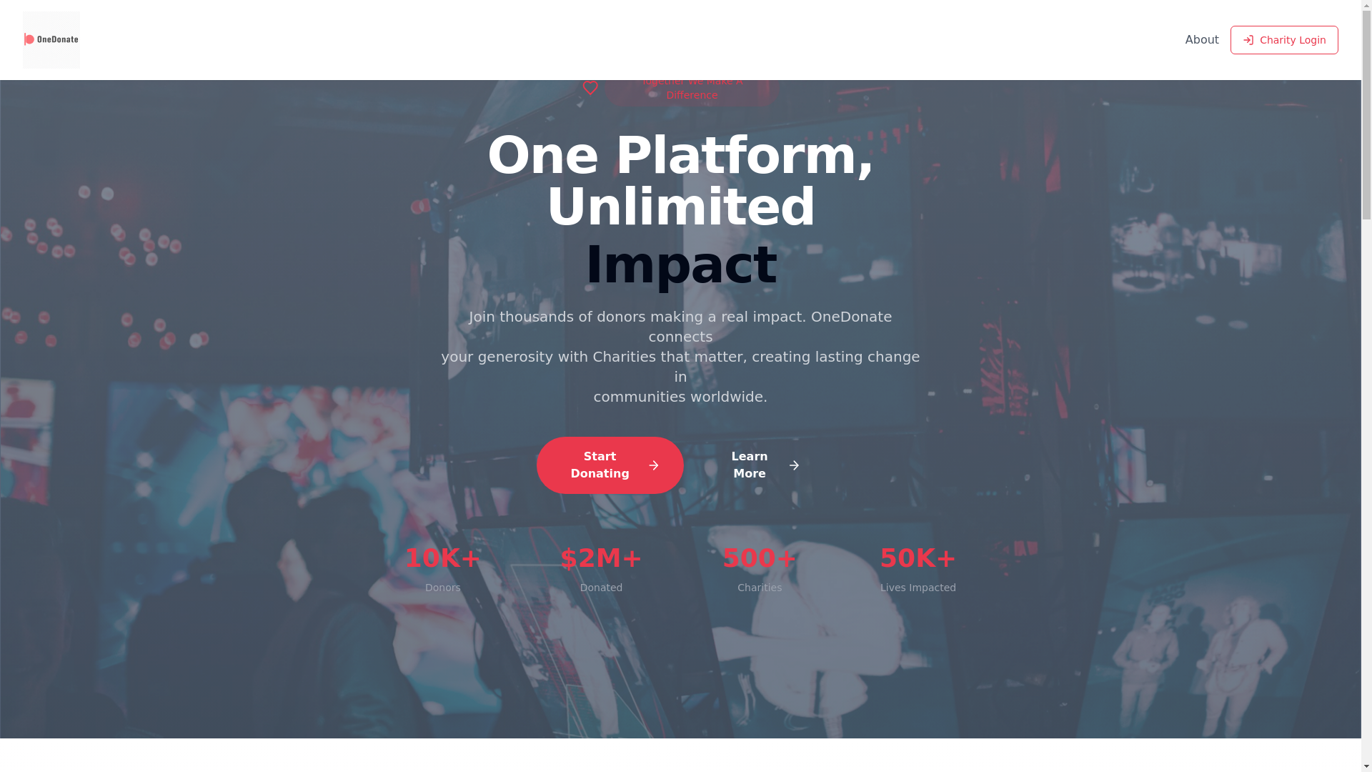 website screenshot of https://onedonate.ltd/