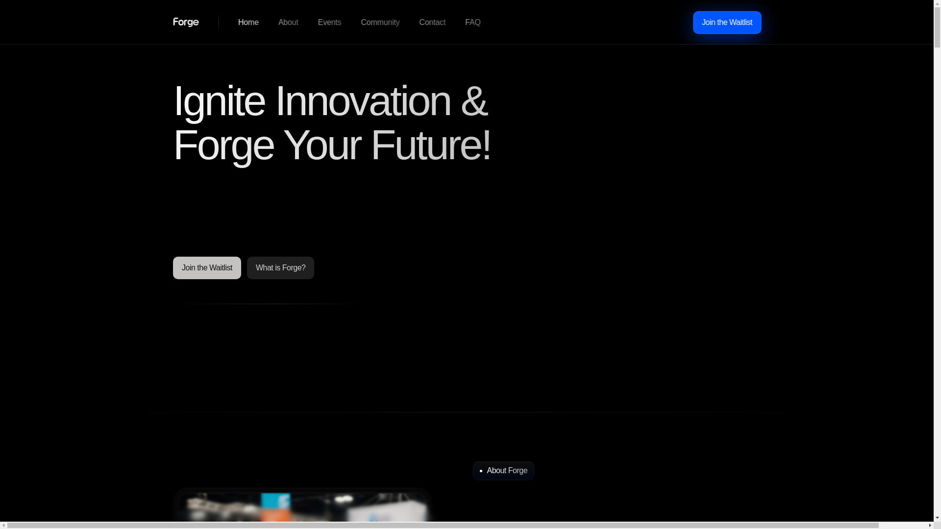 website screenshot of https://theforgeconference.org/