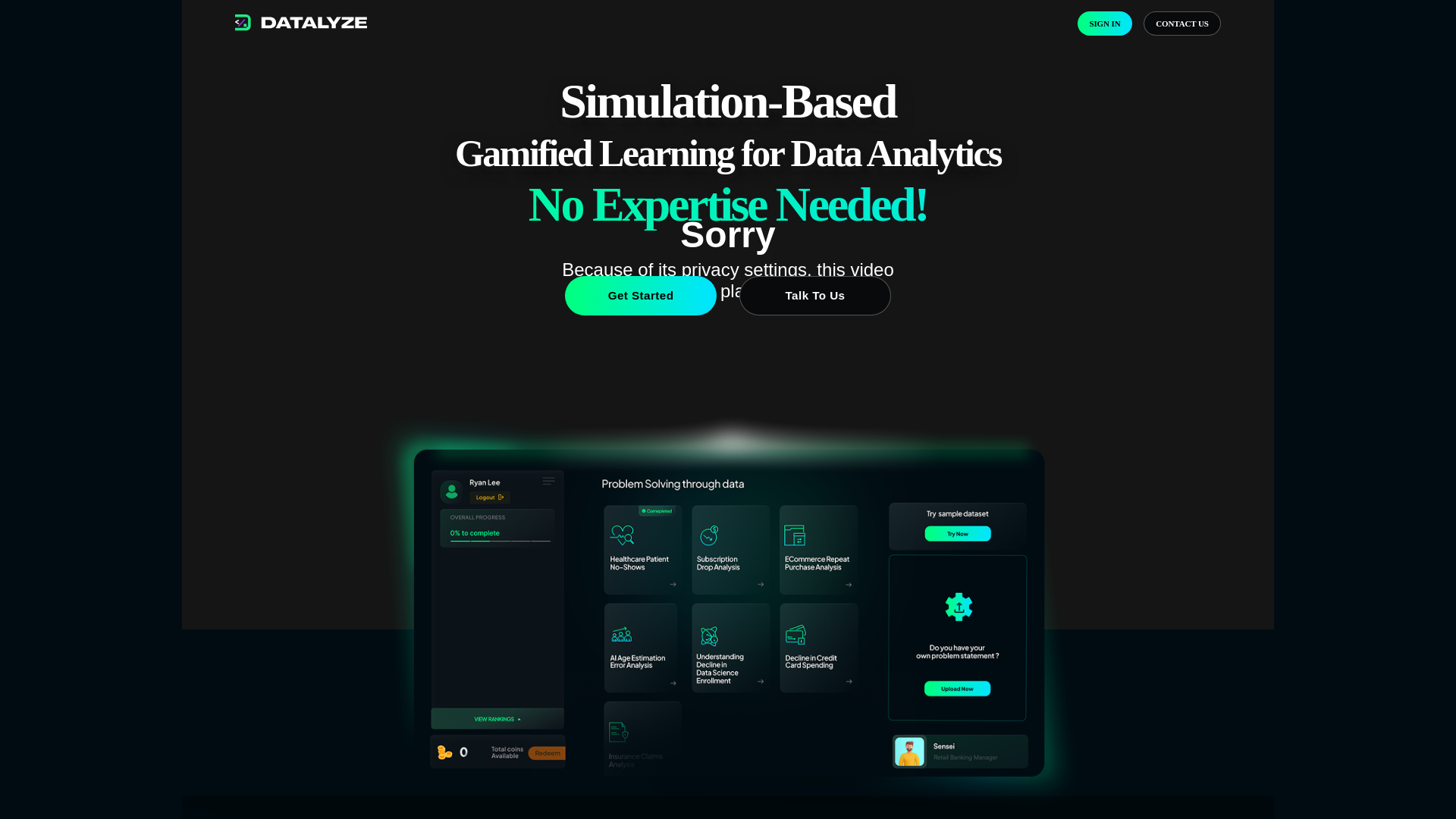 website screenshot of https://gamified-data-analytics-platform.pages.dev/