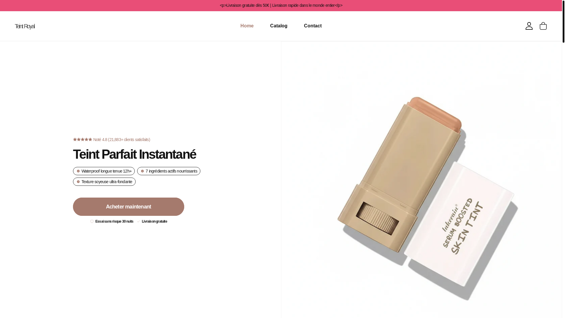 website screenshot of https://teintroyal.com/