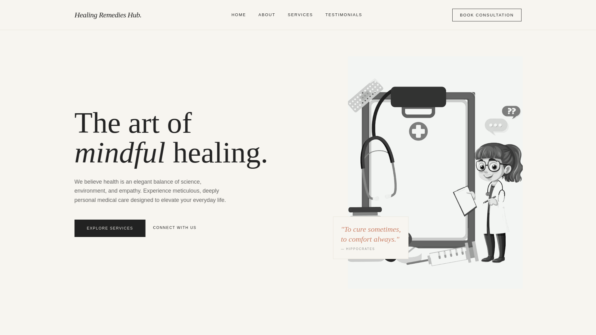 website screenshot of https://healingremedieshub.org