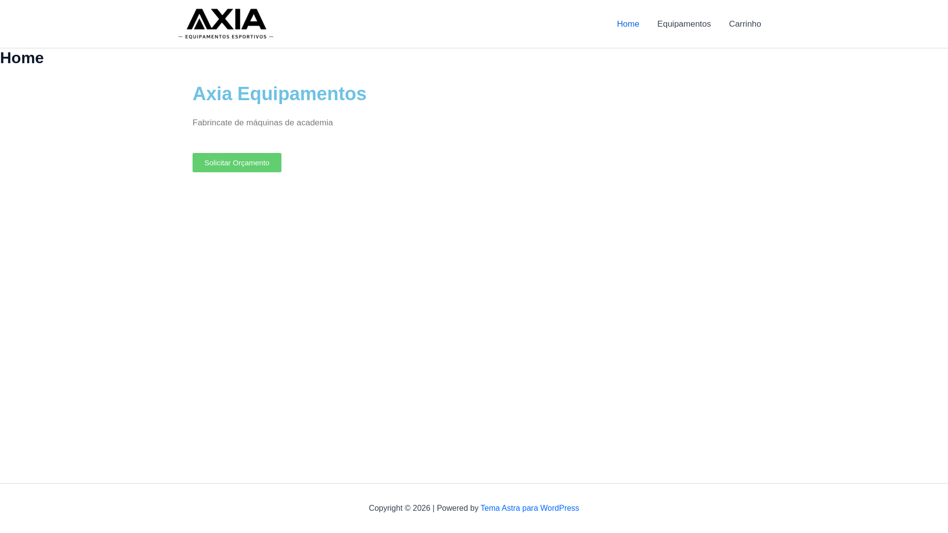 website screenshot of https://axiaequipamentos.com/