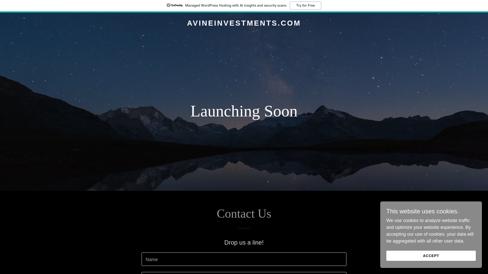 website screenshot of https://avineinvestments.com/