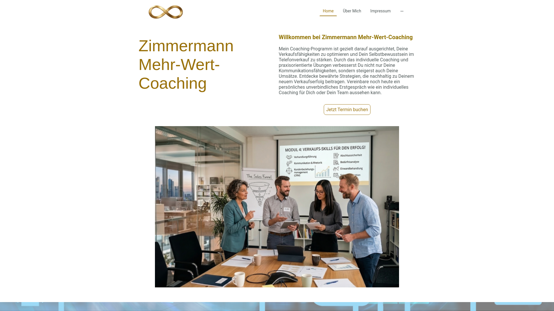 website screenshot of https://zimmermann-mehr-wert-coaching.de