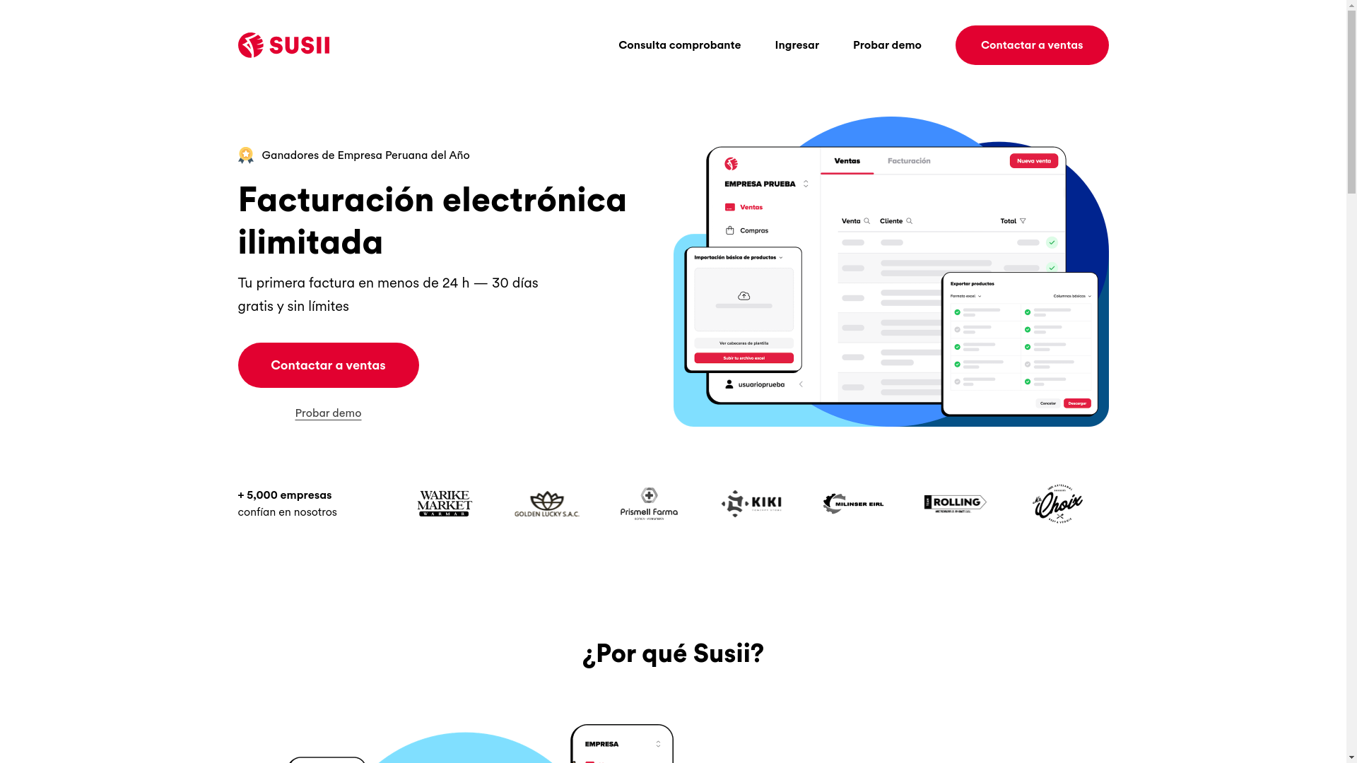 website screenshot of https://susii.com/