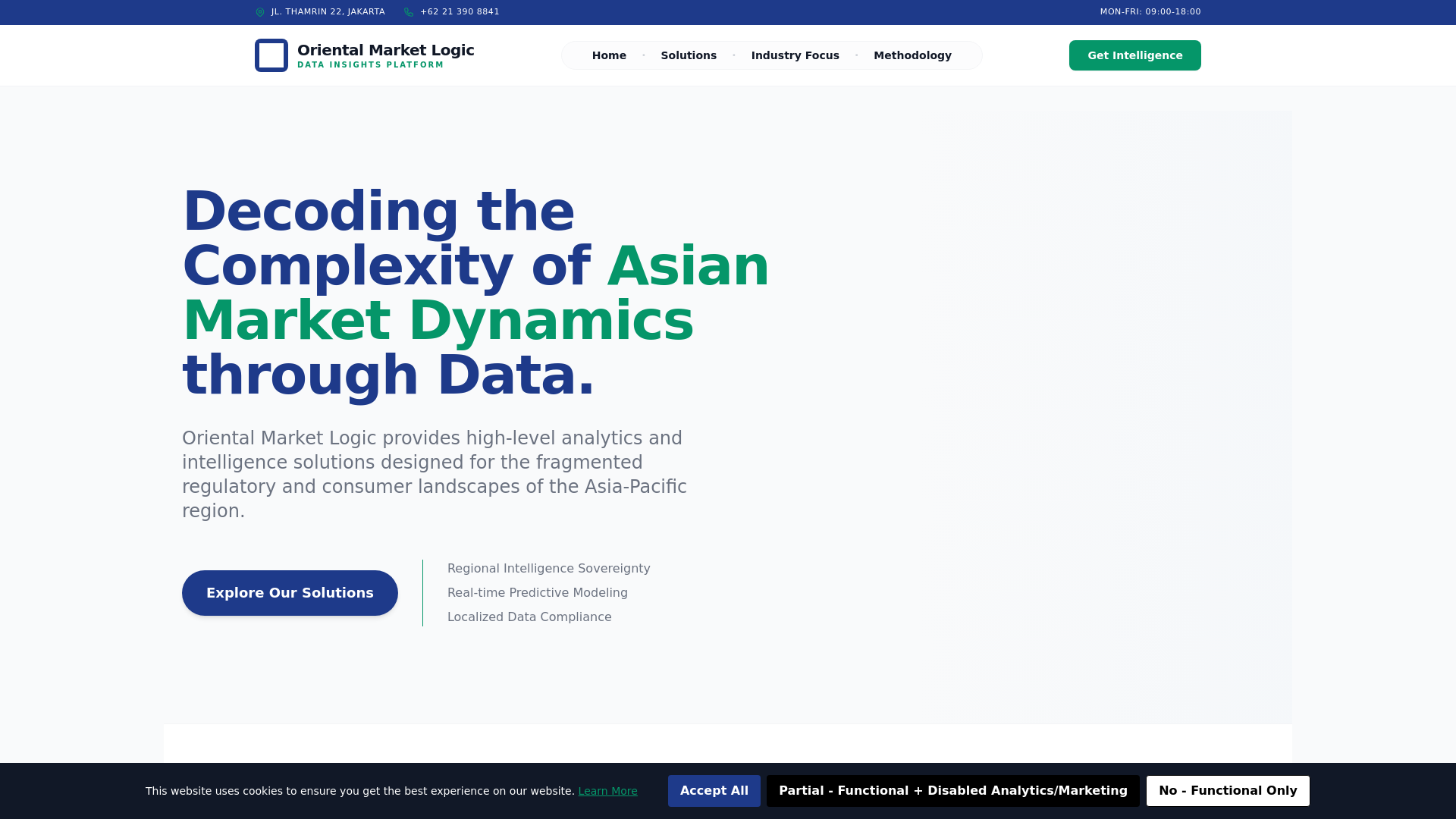 website screenshot of https://orientalmarketlogic.digital/