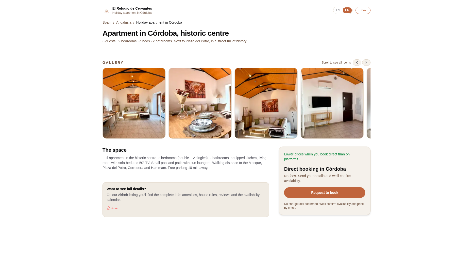 website screenshot of https://elrefugiodecervantes.es/