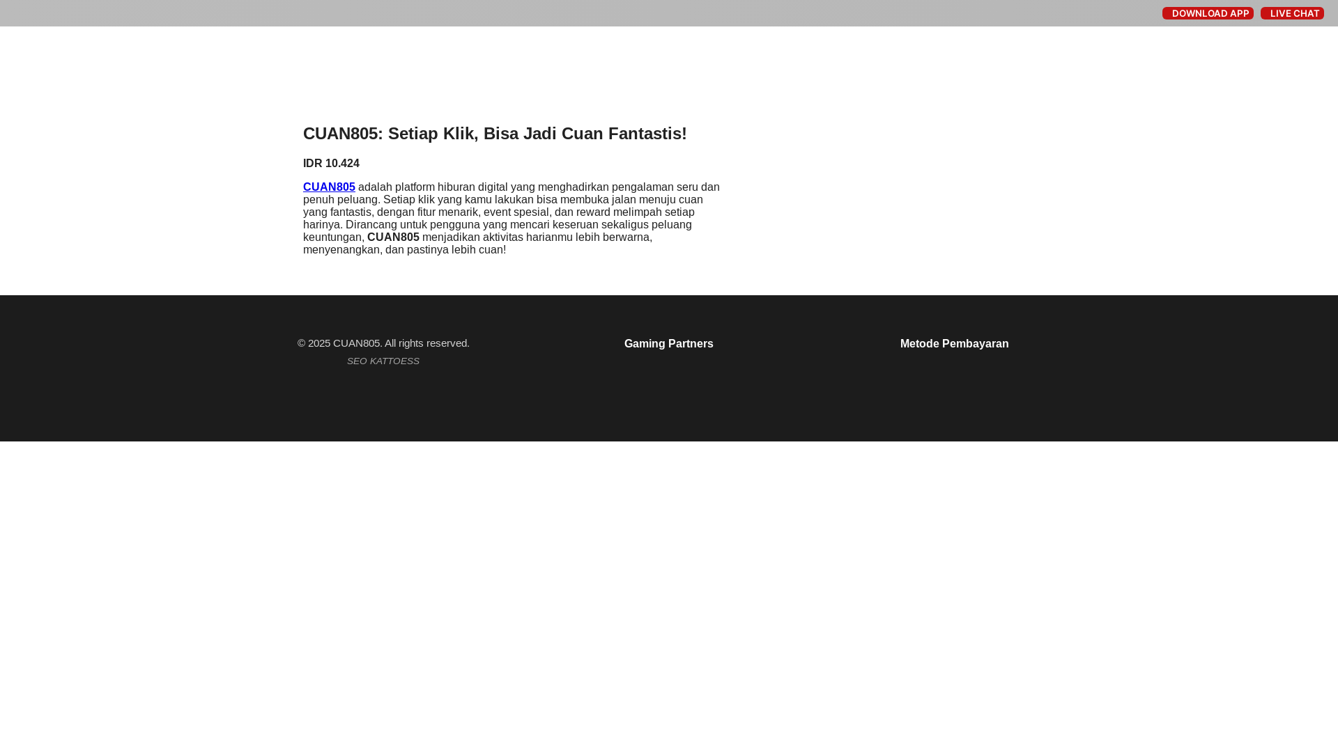 website screenshot of https://cuan805x.com/