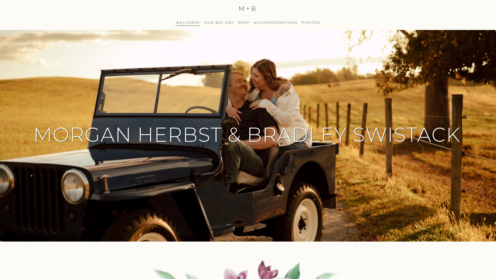 website screenshot of https://theswistackswedding.com/