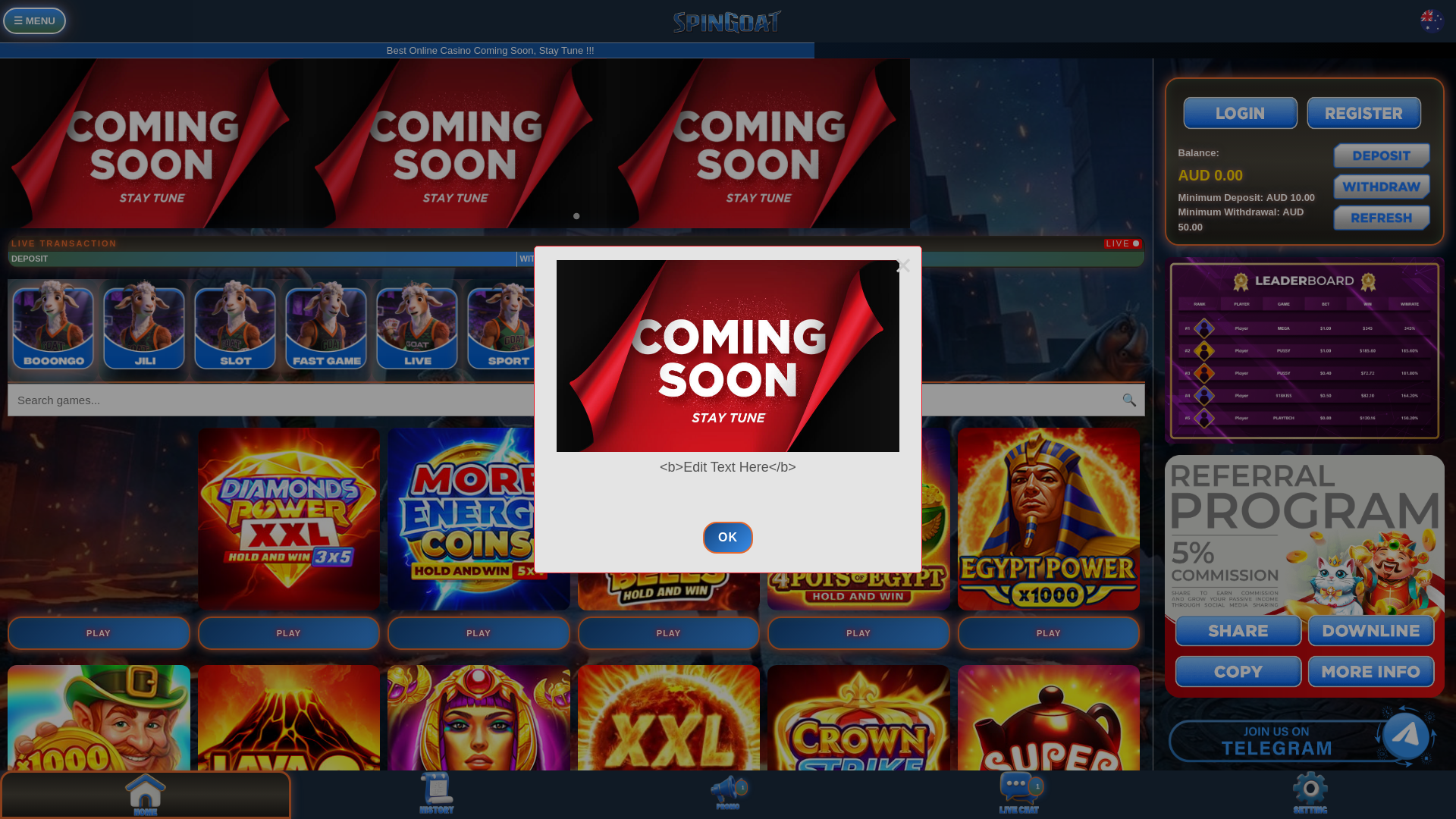 website screenshot of https://spingoat.net/