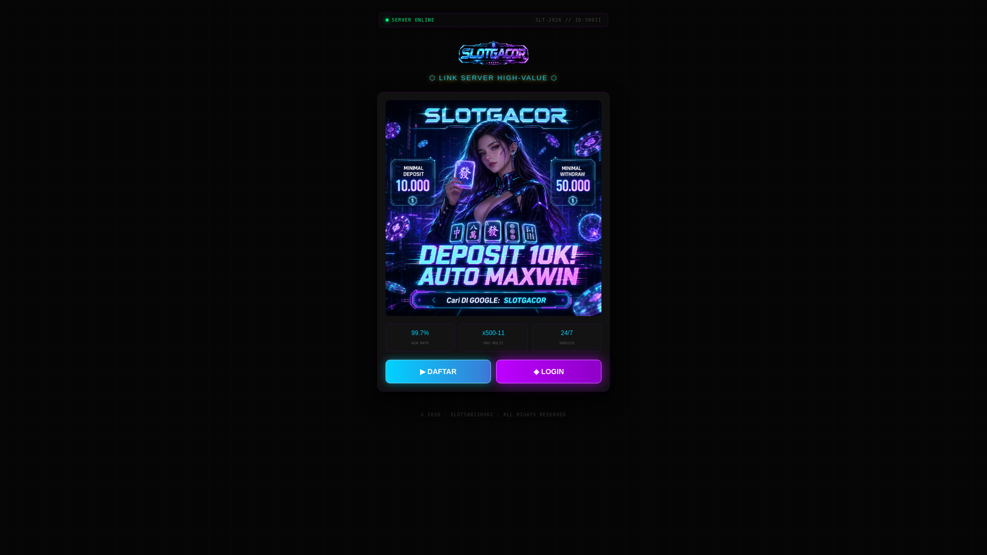 website screenshot of https://slot50011hoki.site/