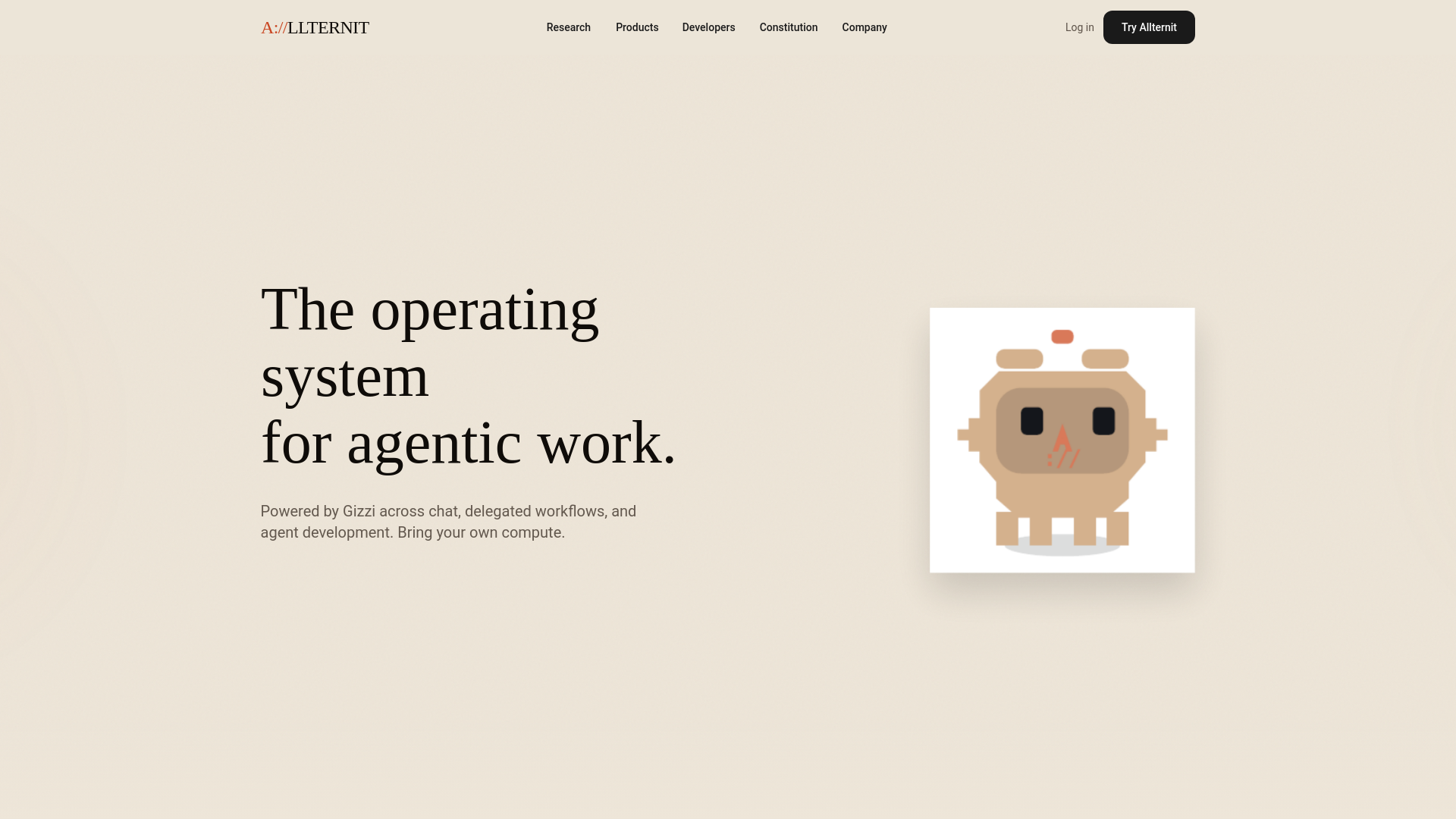 website screenshot of https://allternit.com/