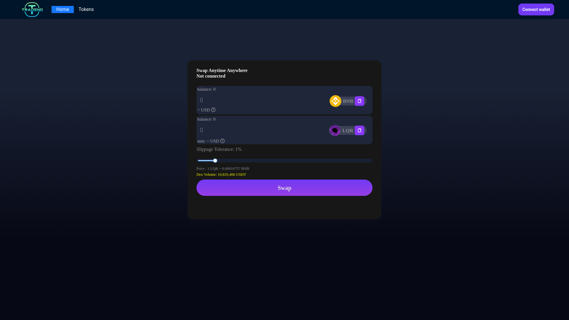 website screenshot of https://laqira-embed-module-dex-tradeno.pages.dev/