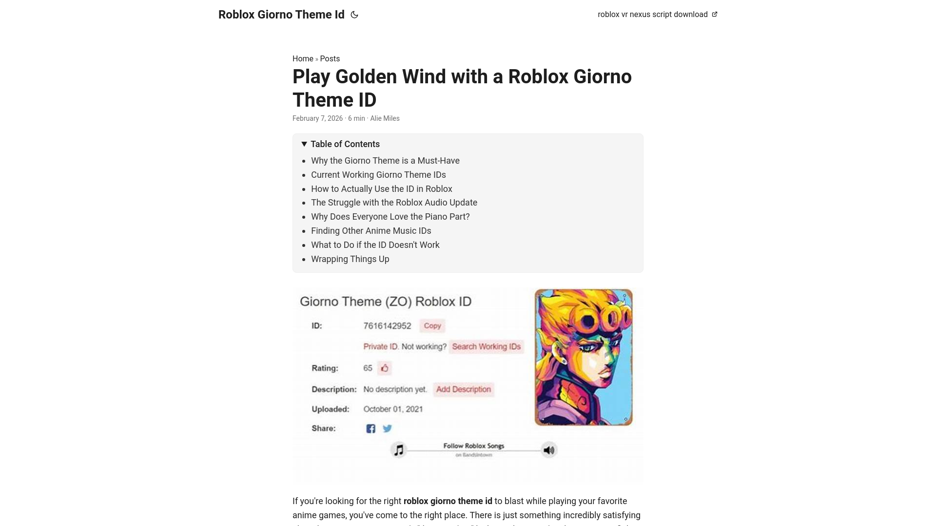 website screenshot of https://roblox-giorno-theme-id.pages.dev/