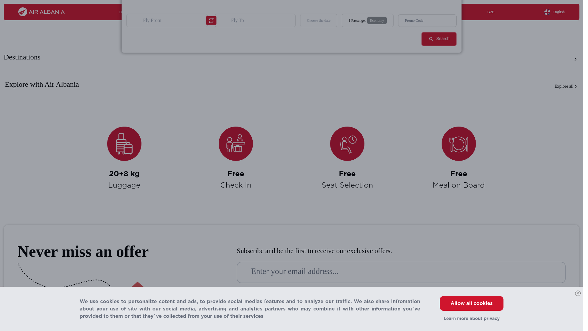 website screenshot of https://airalbania-frontend.pages.dev/