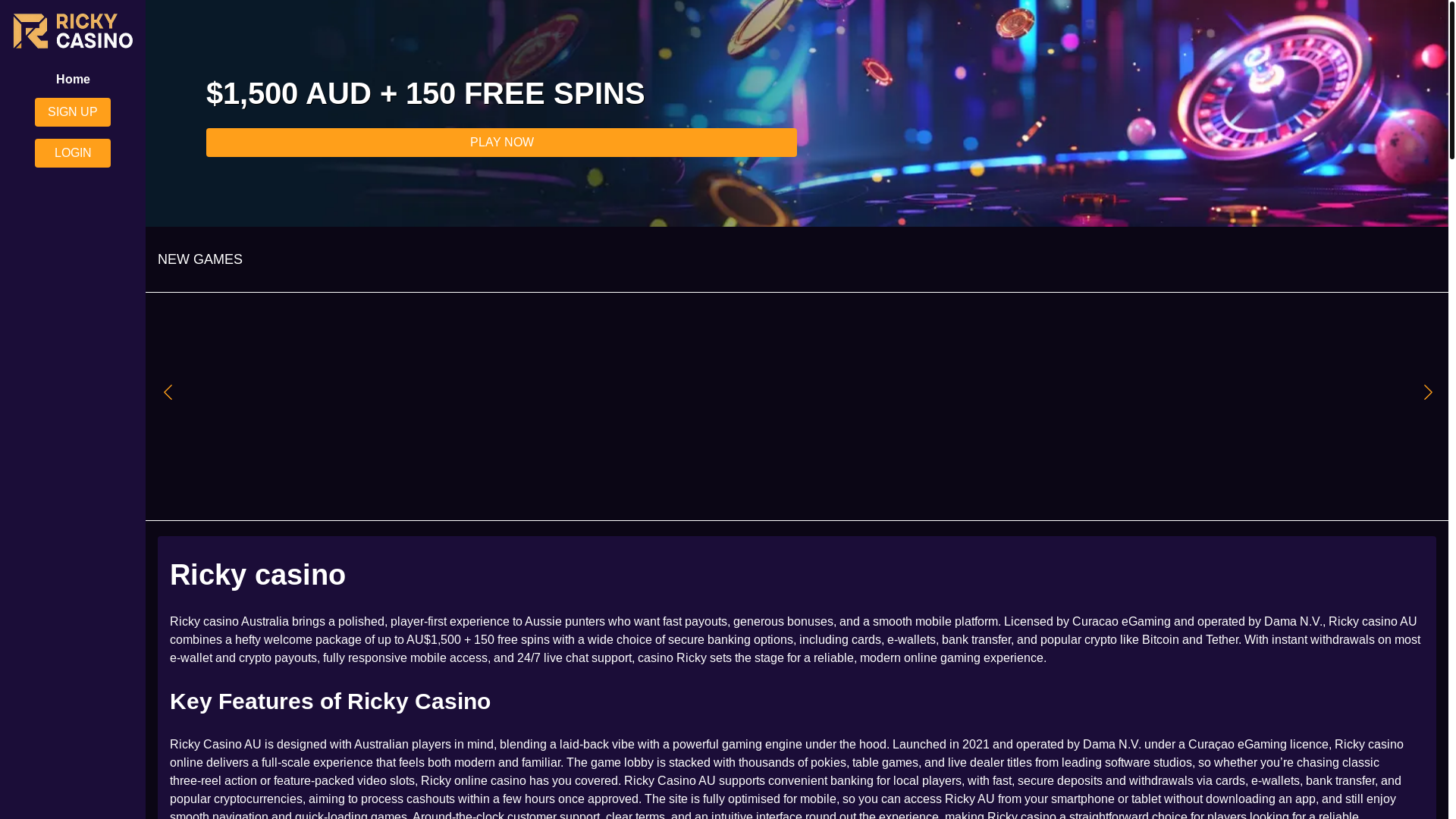 website screenshot of https://22-rickycasino-one.pages.dev/