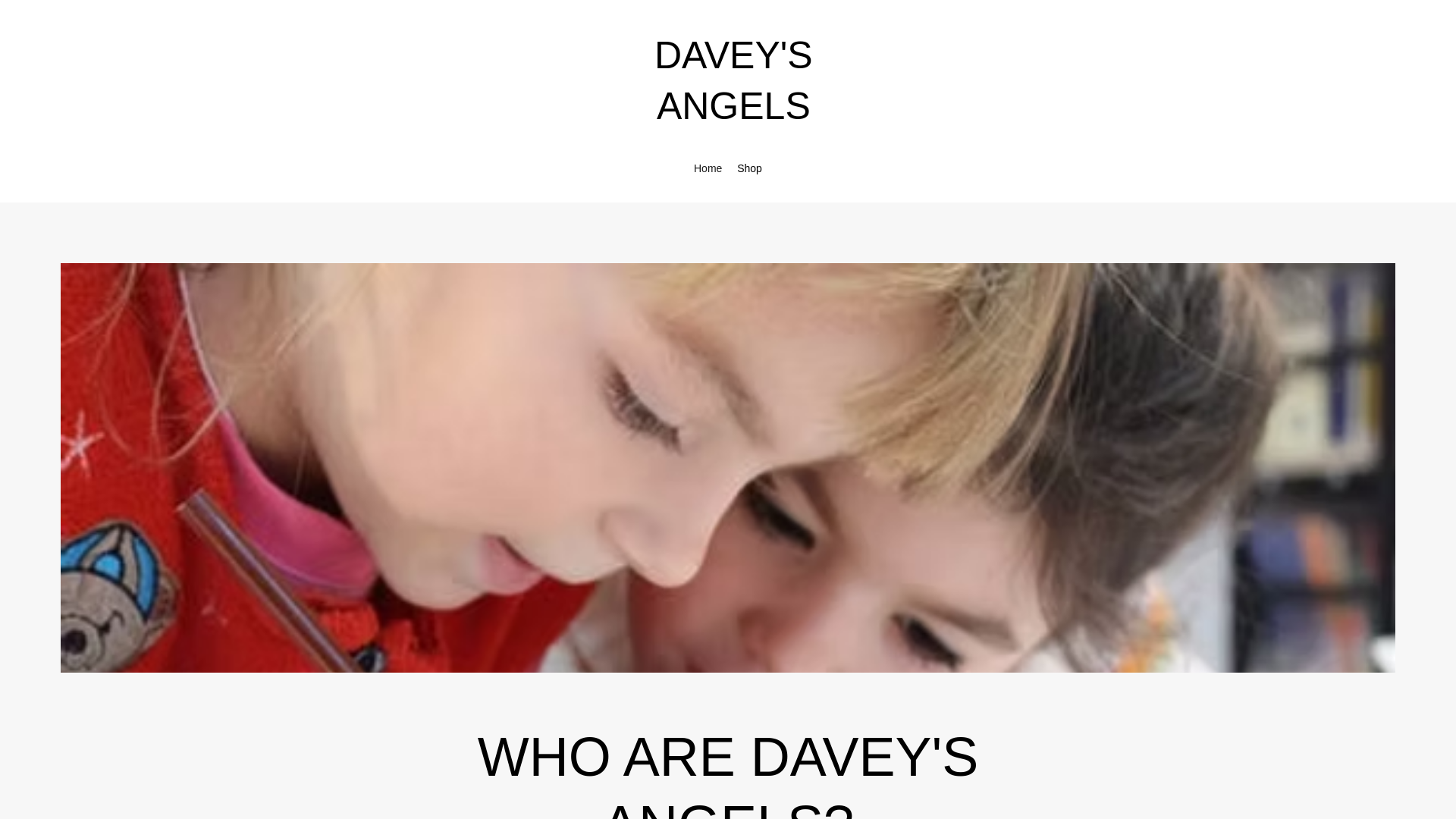 website screenshot of https://daveysangels.com/