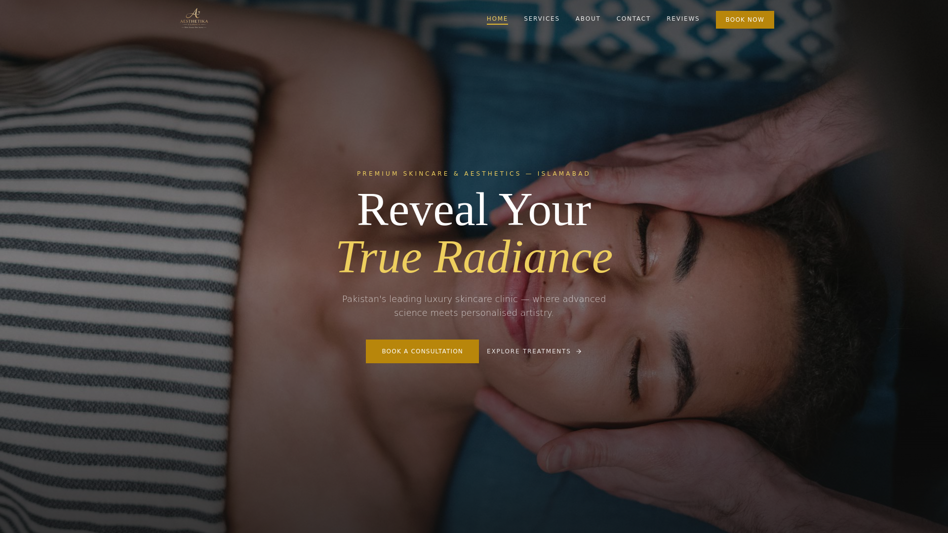 website screenshot of https://aesthetikaclinics.com/