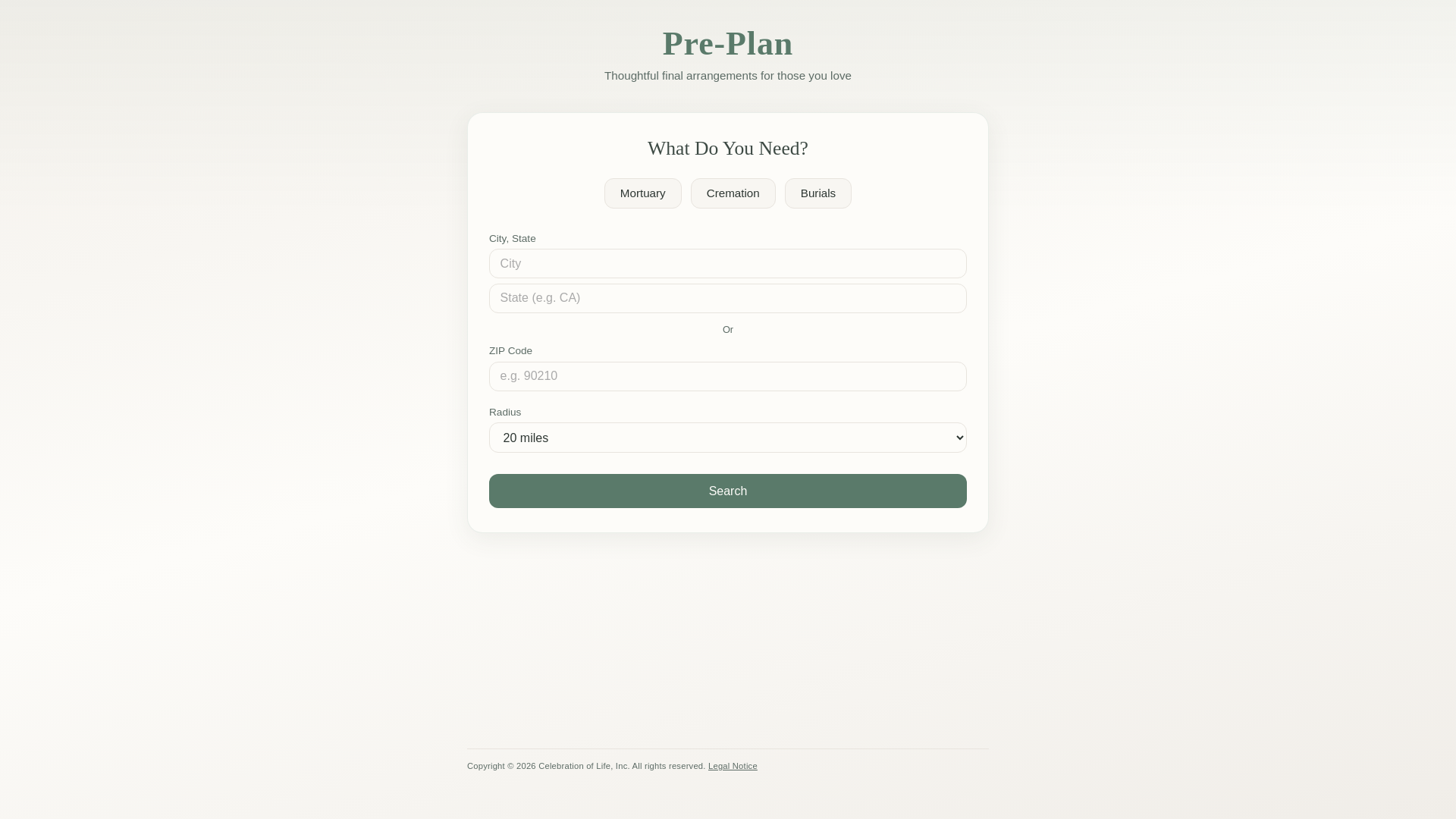website screenshot of https://pre-plan.pages.dev/