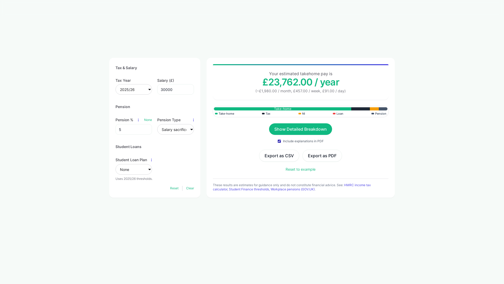 website screenshot of https://salarylens.co.uk/