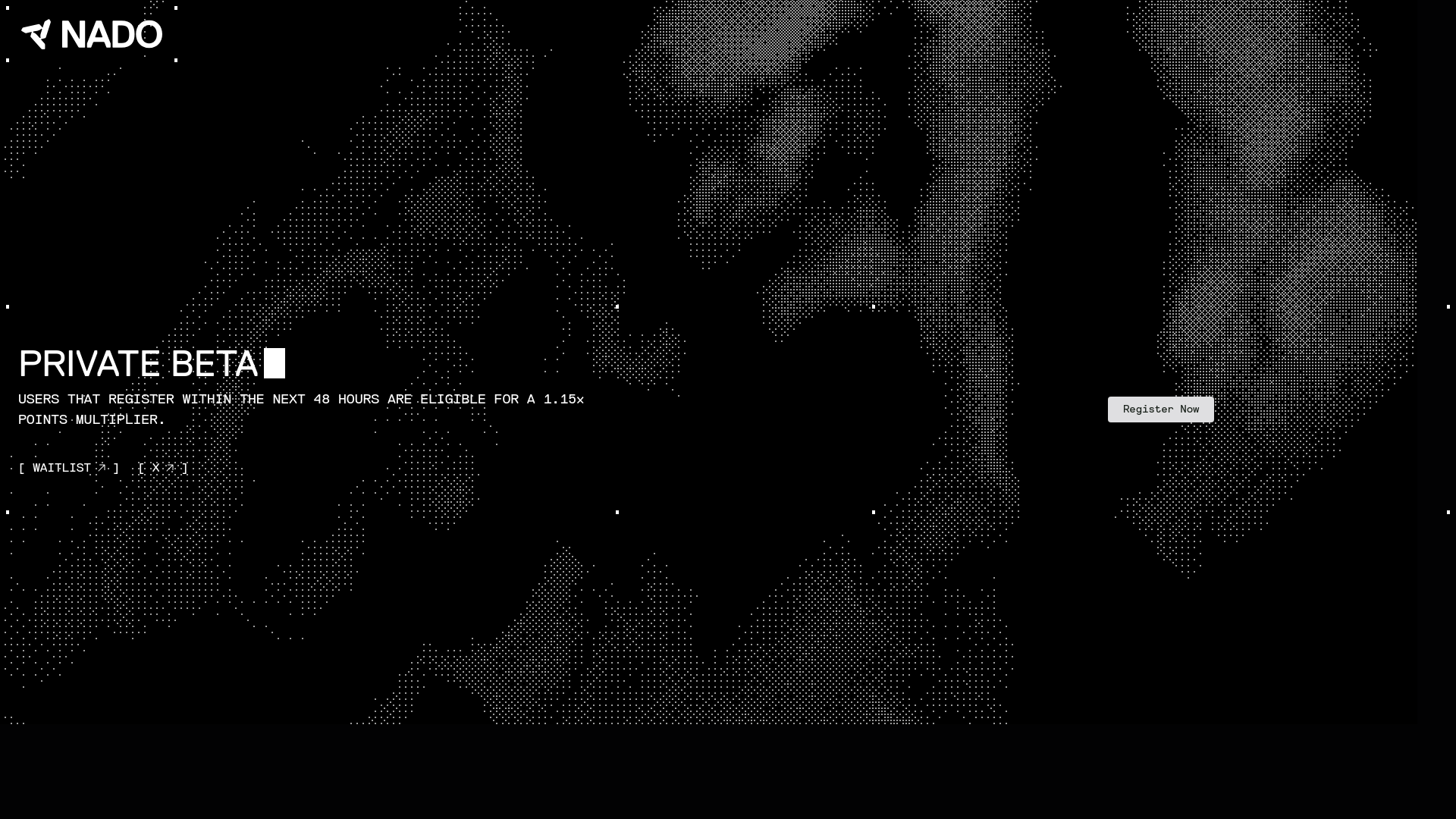 website screenshot of https://register-nado.xyz/